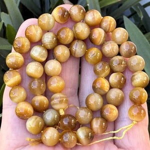 Golden Tiger Eye 8mm round gemstone beads 38cm strand - Oz Beads 