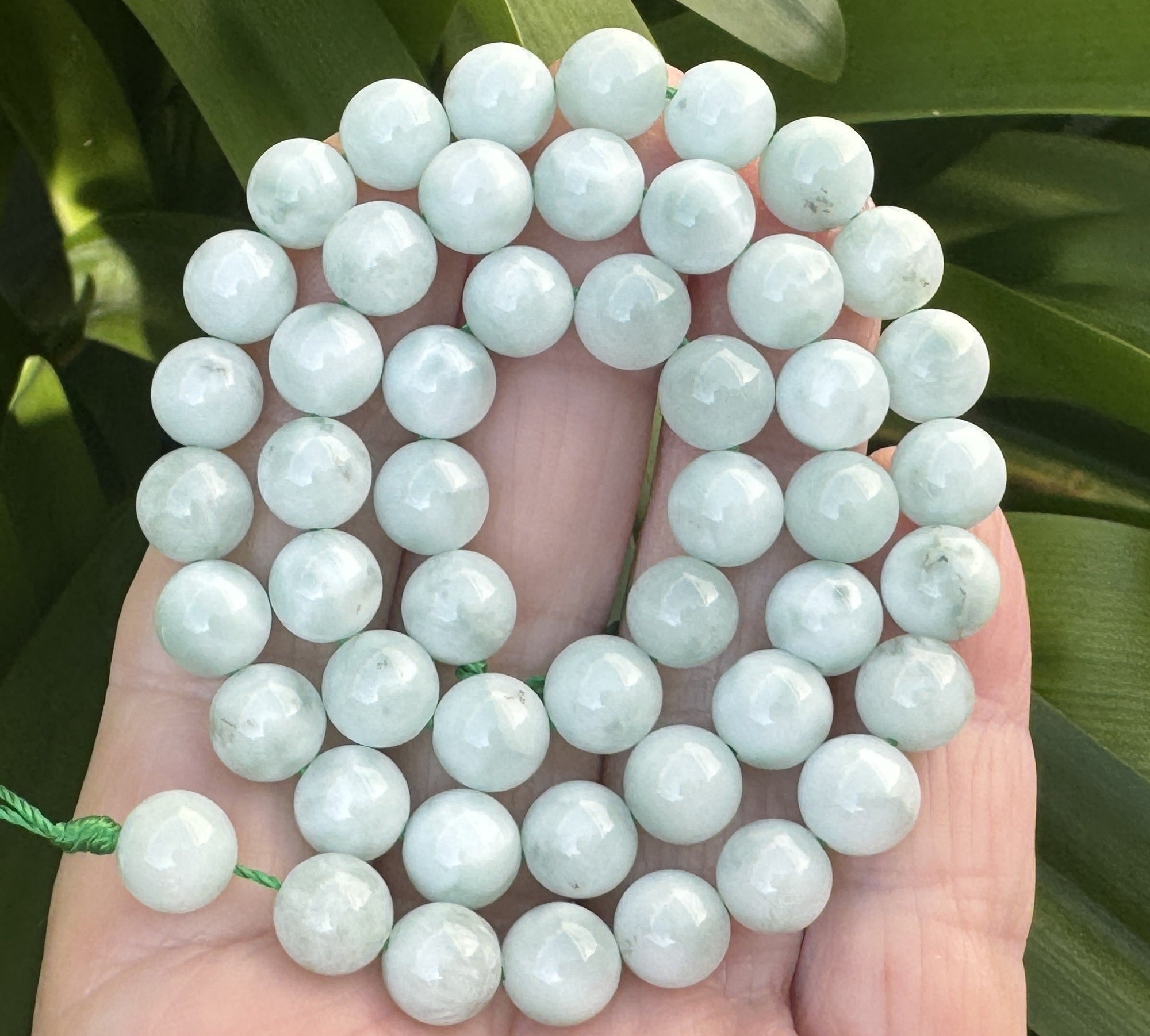 Green Angelite 8mm round gemstone beads 15.5" strand - Oz Beads 