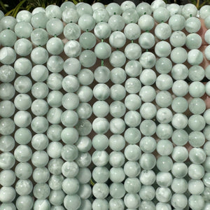 Green Angelite 8mm round gemstone beads 15.5" strand - Oz Beads 