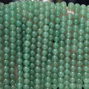 Green Aventurine 6mm round natural gemstone beads 38cm strand - Oz Beads
