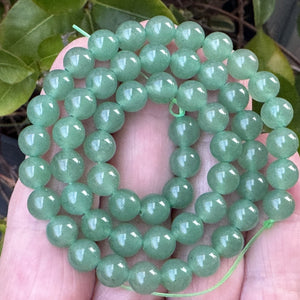 Green Aventurine 6mm round natural gemstone beads 15" strand - Oz Beads 