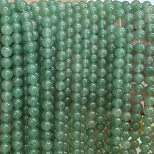 Green Aventurine 6mm round natural gemstone beads 15" strand - Oz Beads 