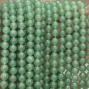Green Aventurine 8mm round natural gemstone beads 15" strand - Oz Beads 