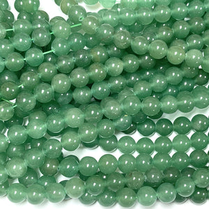 Green Aventurine 8mm round natural gemstone beads 15" strand - Oz Beads 
