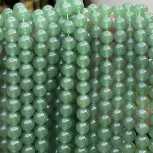 Green Aventurine 8mm round natural gemstone beads 15" strand - Oz Beads 