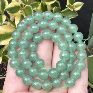 Green Aventurine 8mm round natural gemstone beads 15" strand - Oz Beads 