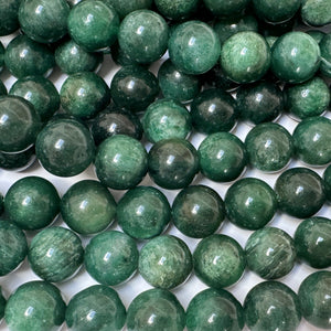 Green Mica in Fuchsite 10mm round natural gemstone beads 15.5" strand - Oz Beads 