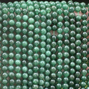 Green Mica in Fuchsite 6mm round natural gemstone beads 15.5" strand - Oz Beads 