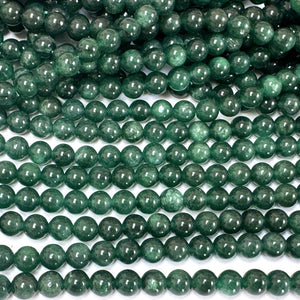 Green Mica in Fuchsite 6mm round natural gemstone beads 15.5" strand - Oz Beads 