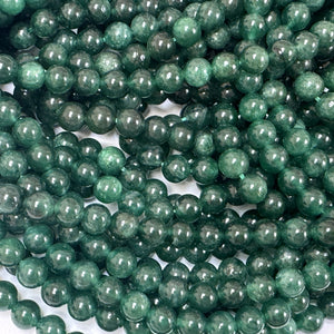 Green Mica in Fuchsite 6mm round natural gemstone beads 15.5" strand - Oz Beads 