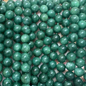 Green Mica in Fuchsite 8mm round natural gemstone beads 15.5" strand - Oz Beads 
