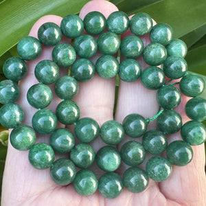 Green Mica in Fuchsite 8mm round natural gemstone beads 15.5" strand - Oz Beads 