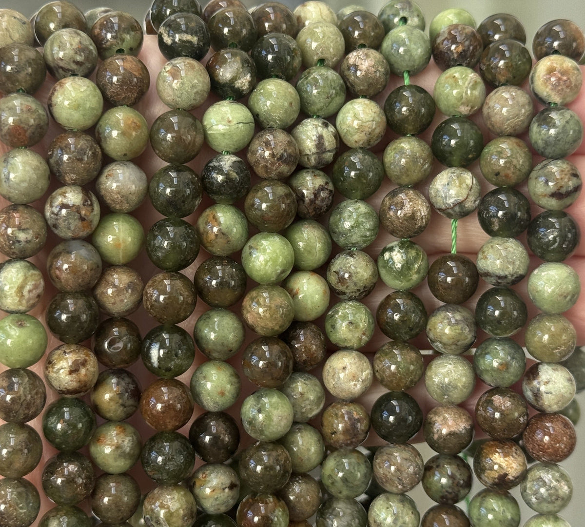 Green Opal 8mm round natural gemstone beads 15.5" strand - Oz Beads 