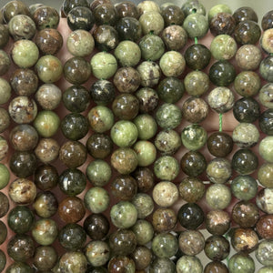 Green Opal 8mm round natural gemstone beads 15.5" strand - Oz Beads 