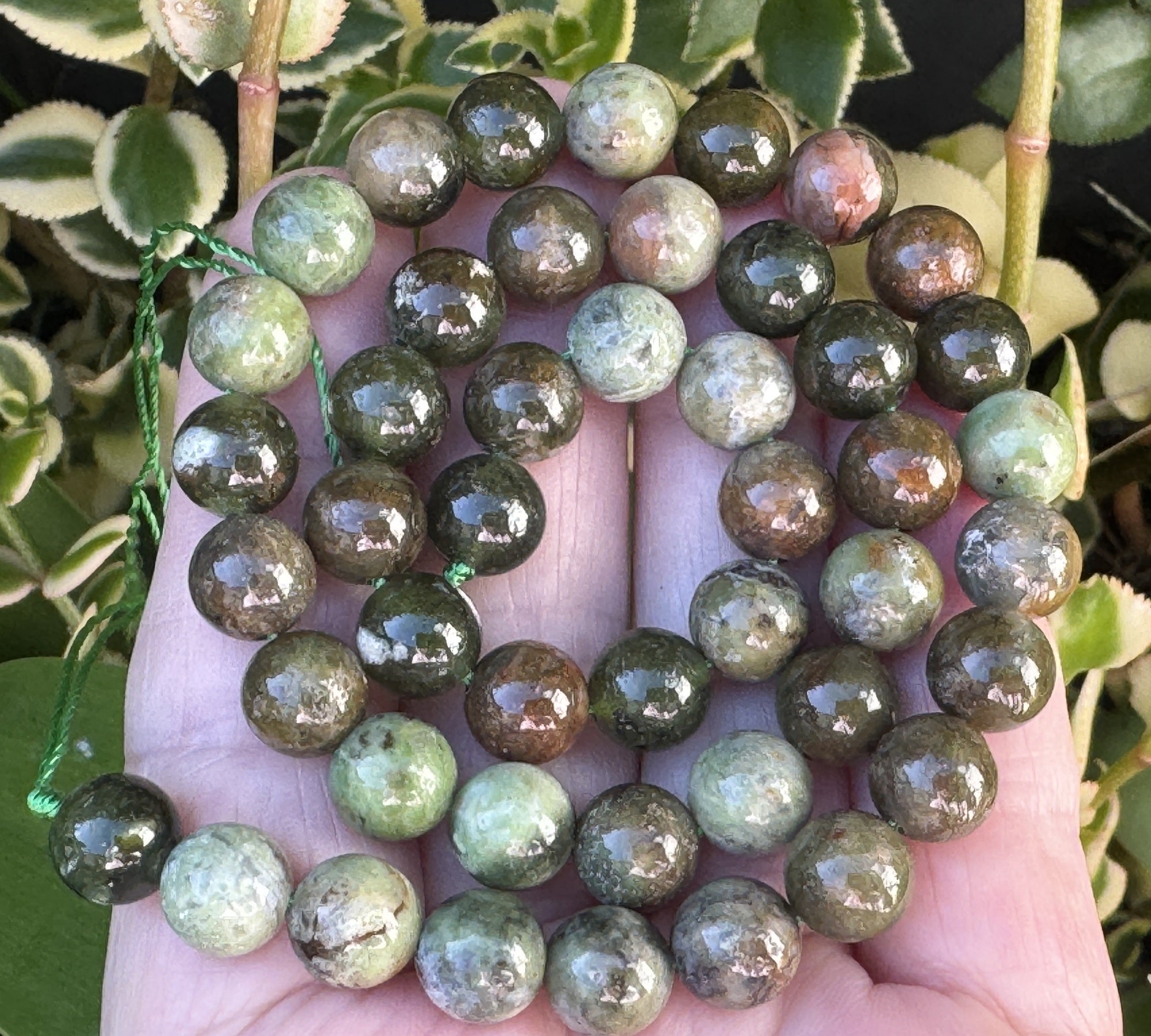 Green Opal 8mm round natural gemstone beads 15.5" strand - Oz Beads 