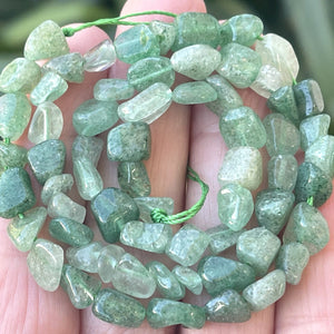 Green Strawberry Quartz 6-8mm nuggets natural gemstone beads 16" strand - Oz Beads 