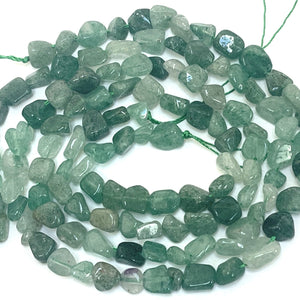 Green Strawberry Quartz 6-8mm nuggets natural gemstone beads 16" strand - Oz Beads 