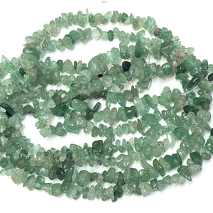 Green Strawberry Quartz 6-9mm chip beads natural gemstone chips 32" strand - Oz Beads 
