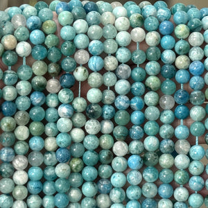 Hemimorphite 6mm round natural gemstone beads 15.5" strand - Oz Beads 