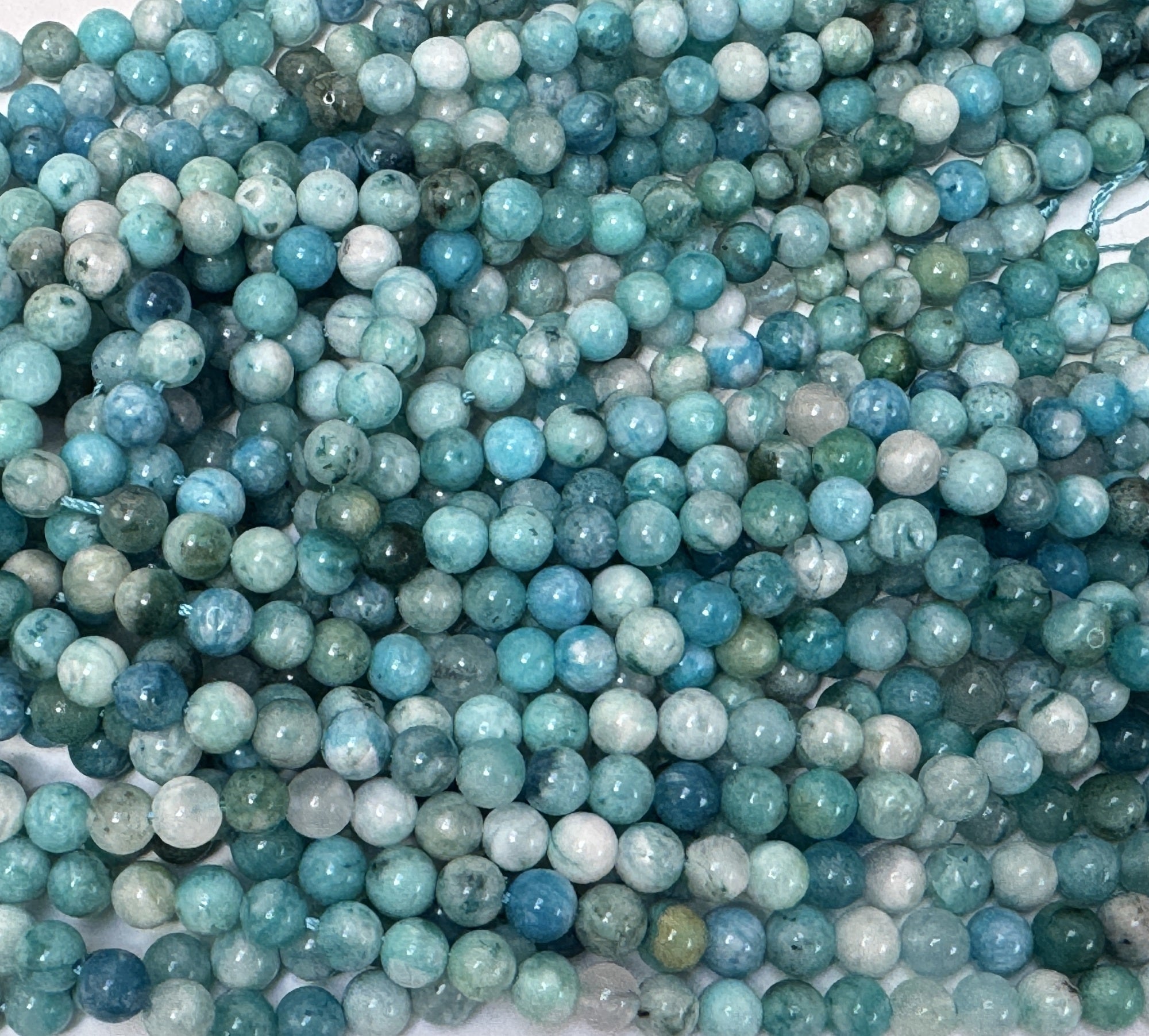 Hemimorphite 6mm round natural gemstone beads 15.5" strand - Oz Beads 