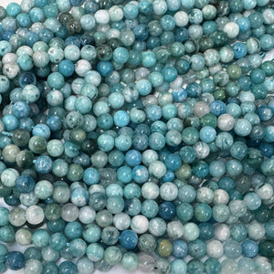 Hemimorphite 6mm round natural gemstone beads 15.5" strand - Oz Beads 