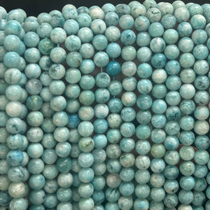 Hemimorphite 8mm round natural gemstone beads 15" strand - Oz Beads 