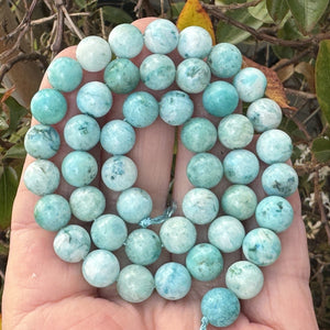 Hemimorphite 8mm round natural gemstone beads 15" strand - Oz Beads 
