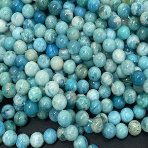 Hemimorphite 8mm round natural gemstone beads 15.5" strand - Oz Beads 