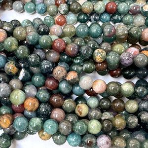 Indian Agate 6mm round natural gemstone beads 16" strand - Oz Beads 