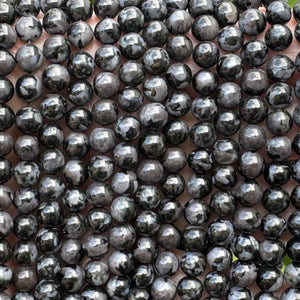 Indigo Gabbro Mystic Merlinite 6mm round natural gemstone beads 15.5" strand - Oz Beads 