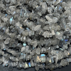 Labradorite 6-9mm chip beads natural gemstone chips 32" strand - Oz Beads 