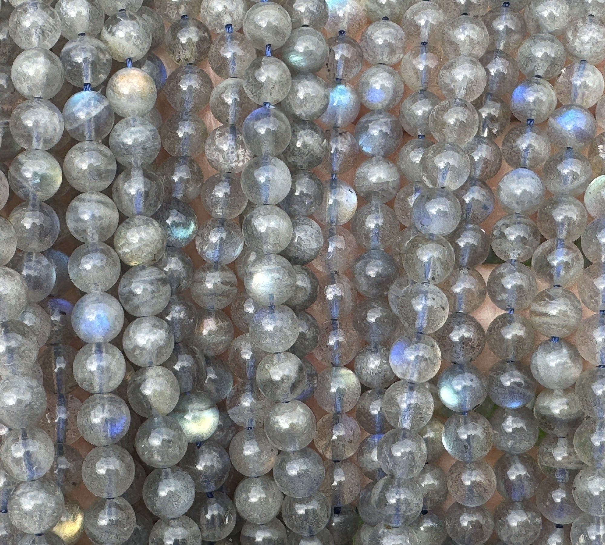 Labradorite 6mm round natural gemstone beads 16.5" strand - Oz Beads 