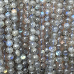 Labradorite 6mm round natural gemstone beads 16.5" strand - Oz Beads 