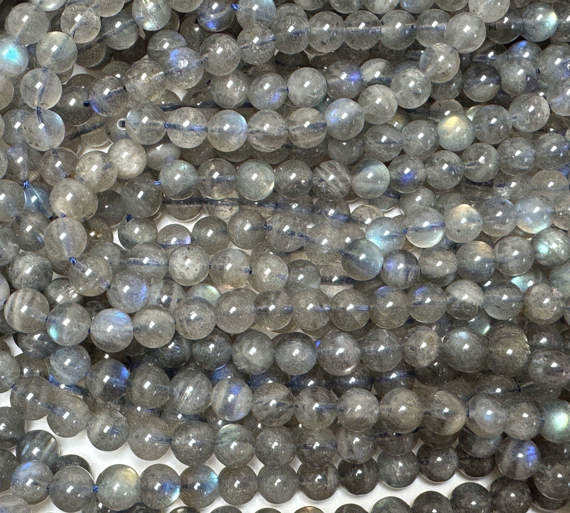 Labradorite 6mm round natural gemstone beads 16.5" strand - Oz Beads 