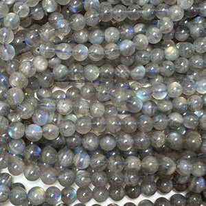 Labradorite 6mm round natural gemstone beads 16.5" strand - Oz Beads 