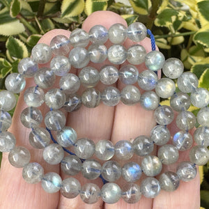 Labradorite 6mm round natural gemstone beads 16.5" strand - Oz Beads 
