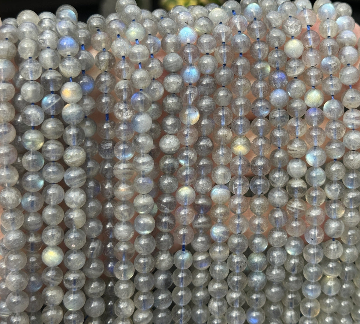 Labradorite 6mm round natural gemstone beads 16.5" strand - Oz Beads 
