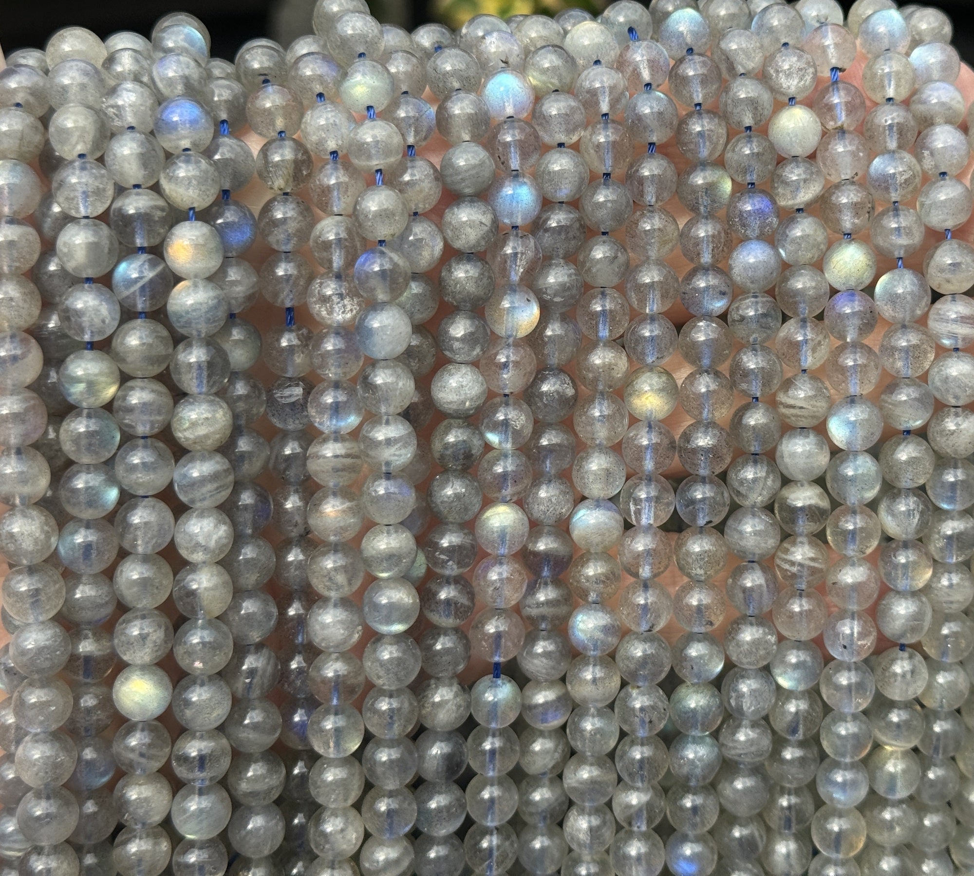 Labradorite 6mm round natural gemstone beads 16.5" strand - Oz Beads 