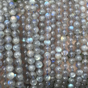 Labradorite 6mm round natural gemstone beads 16.5" strand - Oz Beads 