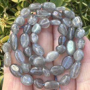 Labradorite 8-10mm nuggets natural gemstone pebble beads 15.5" strand - Oz Beads 