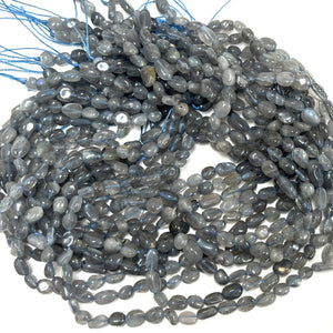Labradorite 8-10mm nuggets natural gemstone pebble beads 15.5" strand - Oz Beads 