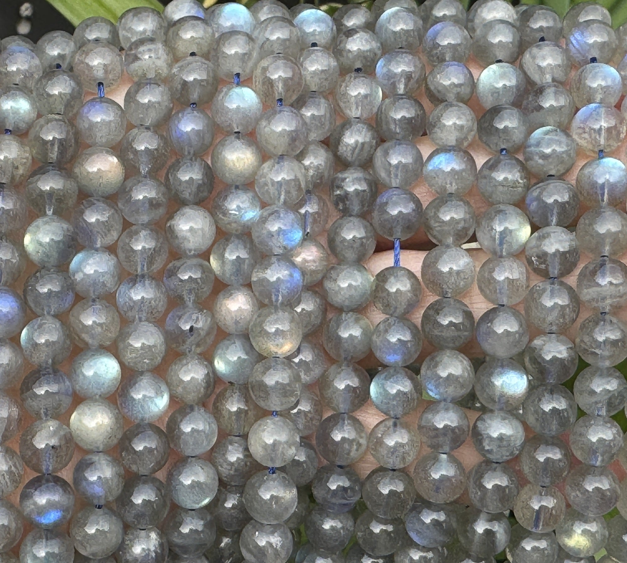 Labradorite 8mm round natural gemstone beads 16.5" strand - Oz Beads 