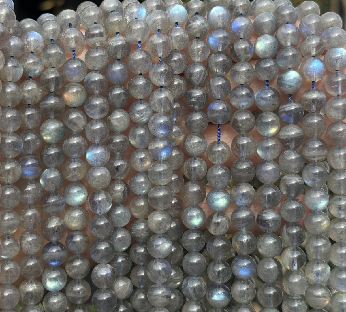 Labradorite 8mm round natural gemstone beads 16.5" strand - Oz Beads 