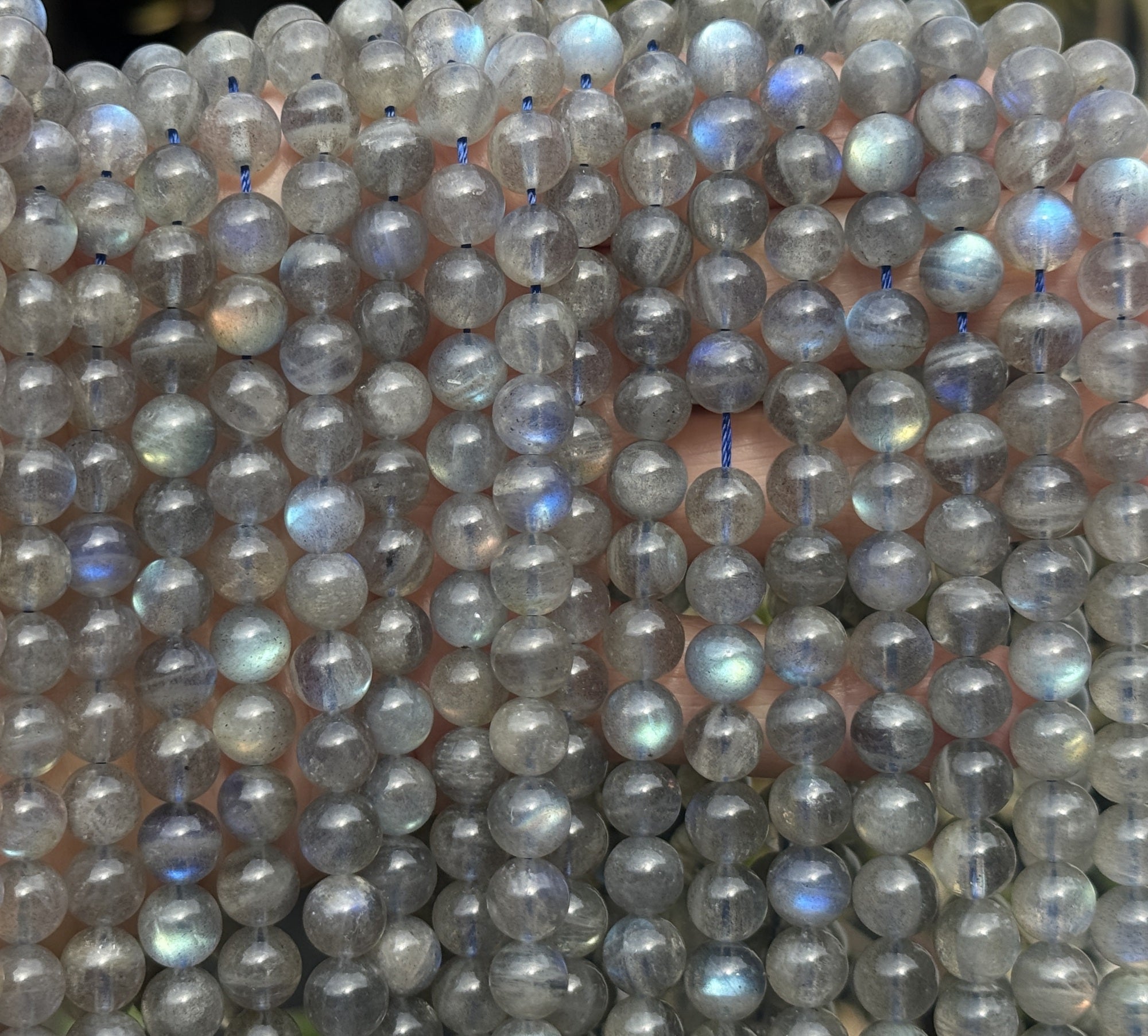 Labradorite 8mm round natural gemstone beads 16.5" strand - Oz Beads 