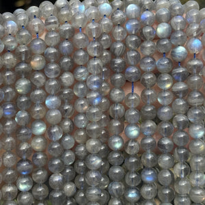 Labradorite 8mm round natural gemstone beads 16.5" strand - Oz Beads 