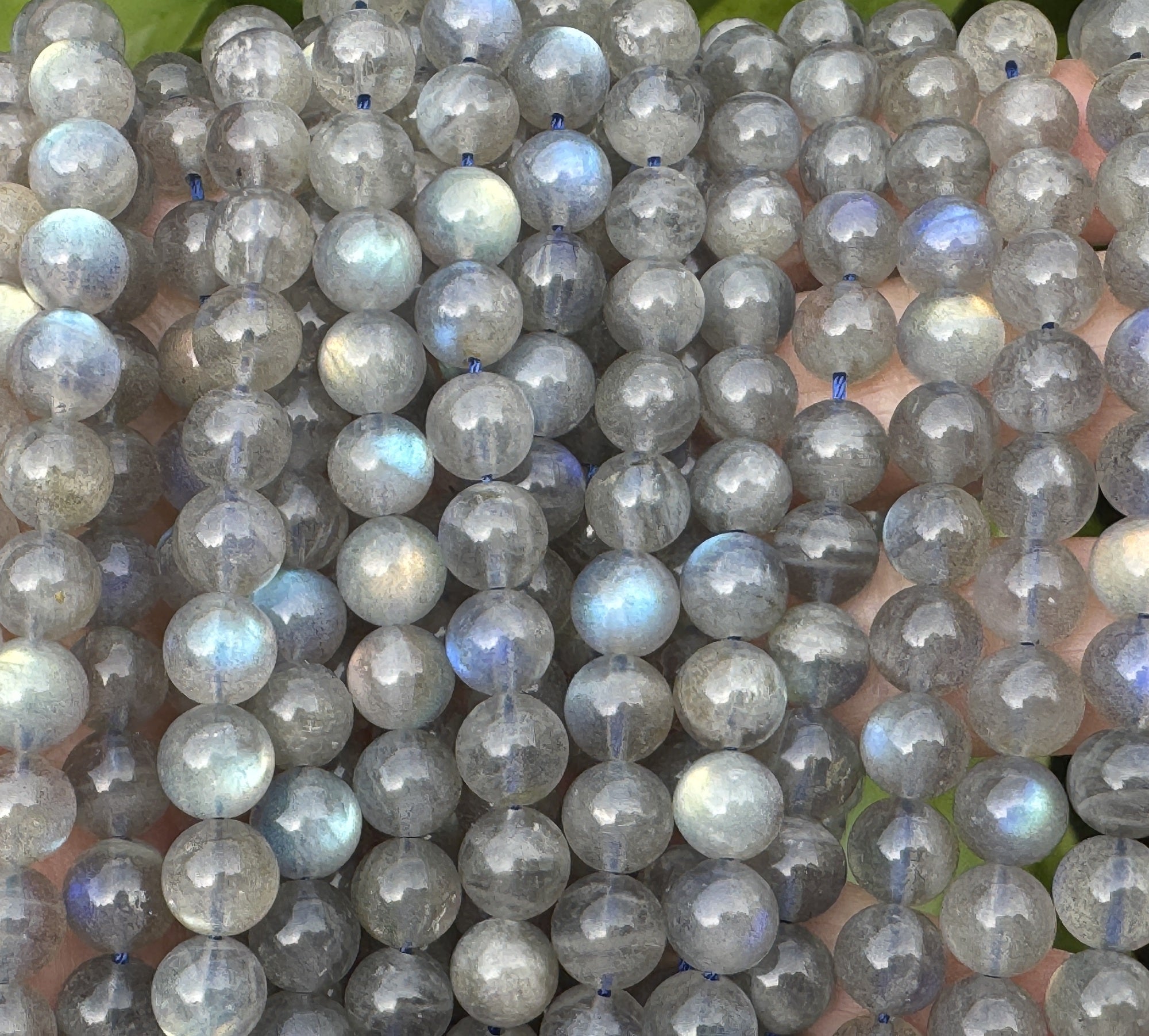 Labradorite 8mm round natural gemstone beads 16.5" strand - Oz Beads 