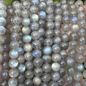 Labradorite 8mm round natural gemstone beads 16.5" strand - Oz Beads 