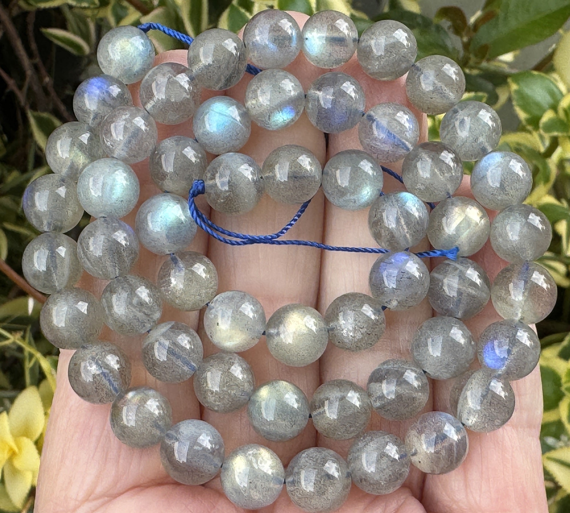 Labradorite 8mm round natural gemstone beads 16.5" strand - Oz Beads 