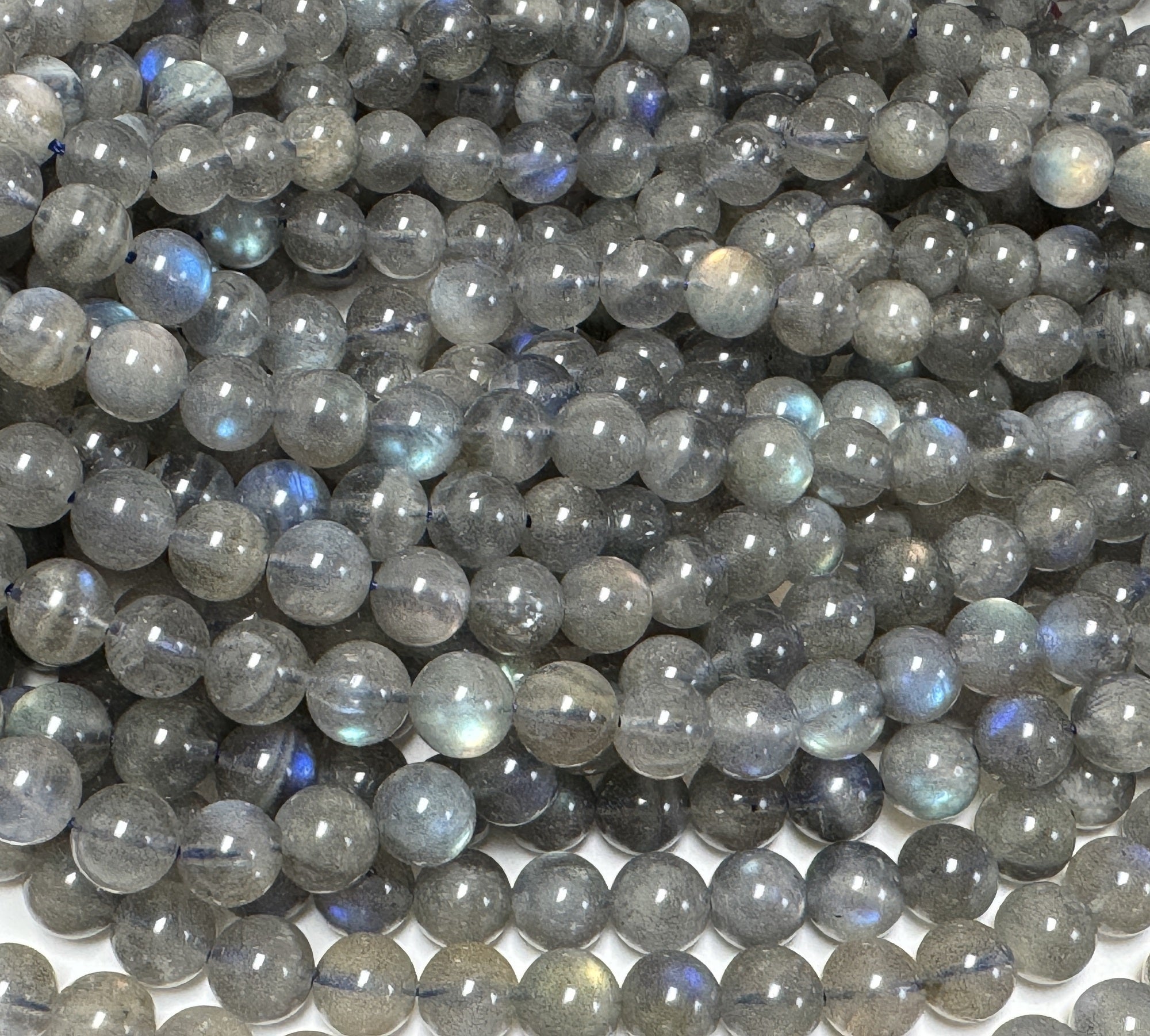 Labradorite 8mm round natural gemstone beads 16.5" strand - Oz Beads 