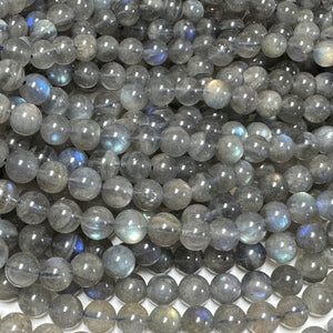 Labradorite 8mm round natural gemstone beads 16.5" strand - Oz Beads 